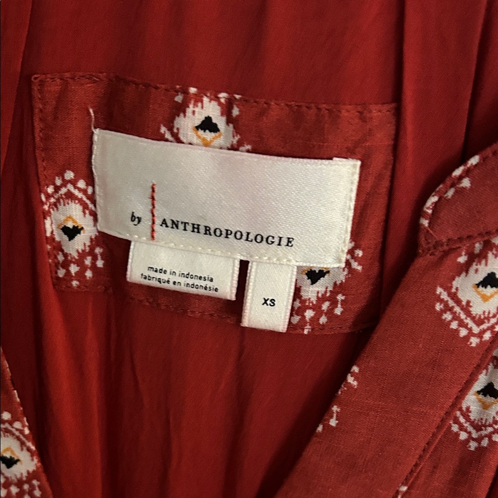 Anthropologie Red and White Patterned Somerset Maxi Dress - Picture 2 of 3